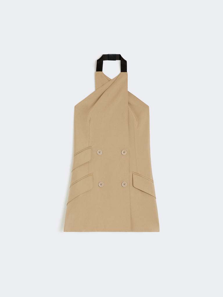 max mara wool and silk poplin sleeveless jacket