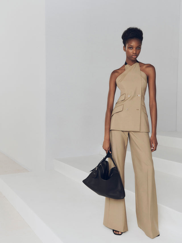 max mara wool and silk poplin sleeveless jacket for women