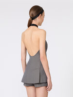 Gabardine Wool Sleeveless Jacket for Women - Medium Grey - Max Mara UAE