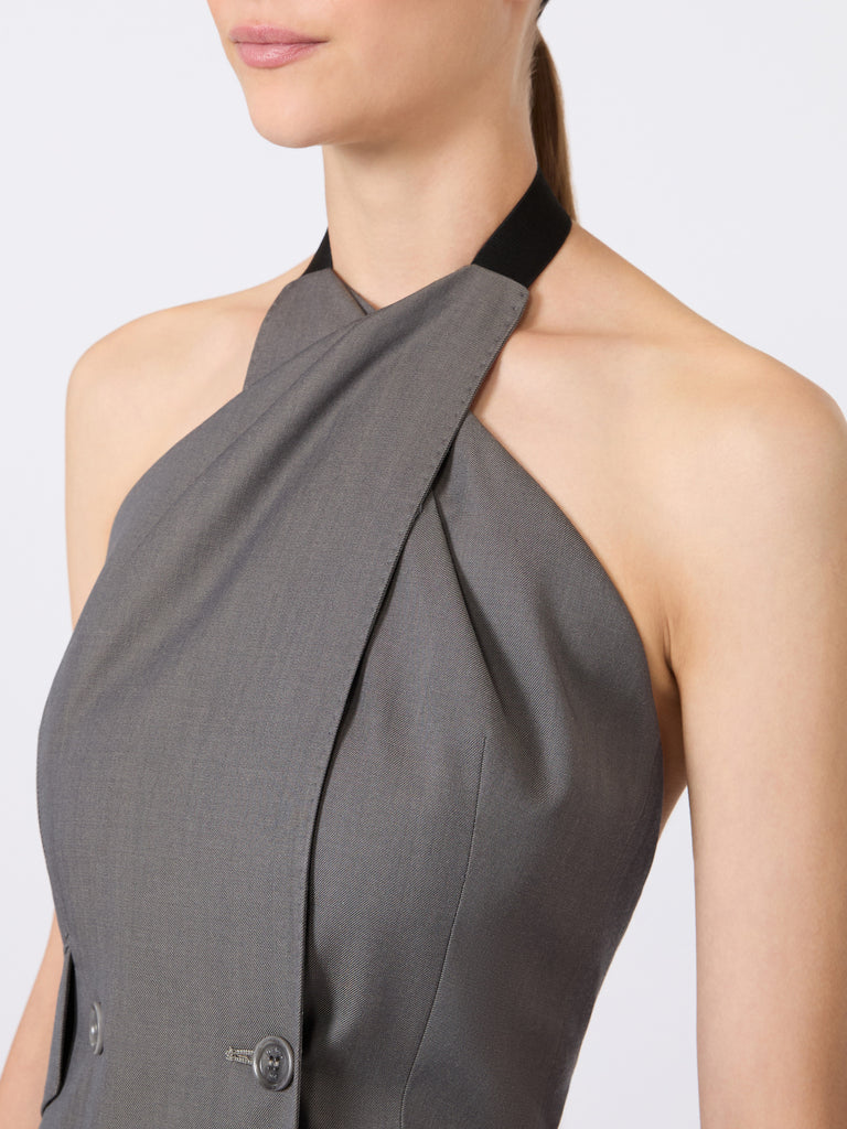max mara gabardine wool sleeveless jacket