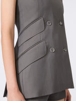 max mara gabardine wool sleeveless jacket for women