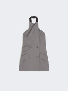Gabardine Wool Sleeveless Jacket for Women - Medium Grey - Max Mara UAE