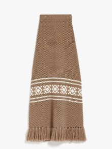 Wool and cashmere skirt with fringes
