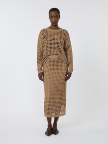 Mesh Cotton Skirt for Women - Desert - Max Mara UAE