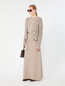 Long Cashmere Yarn Skirt for Women - Sand - Max Mara UAE