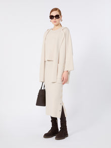 Wool And Cashmere Yarn Pencil Skirt for Women - Beige - Max Mara UAE