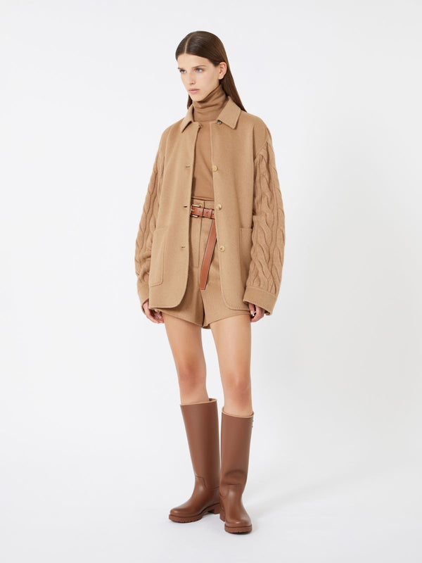 Camel yarn overshirt