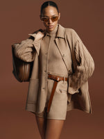 Camel yarn overshirt