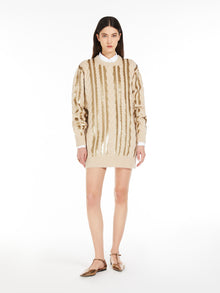 Short Wool And Cashmere Dress for Women - Albino - Max Mara UAE