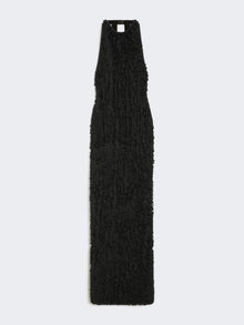 Viscose Yarn Dress With Micro-Flounces for Women - Black - Max Mara UAE