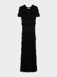 Patterned Viscose Yarn Dress for Women - Black - Max Mara UAE