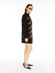 Intarsia Wool And Cashmere Dress for Women - Black - Max Mara UAE
