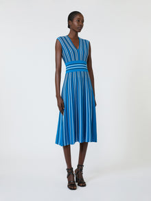 Sleeveless Viscose Yarn Dress for Women - Ocean - Max Mara UAE