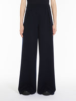 Wide-leg wool trousers