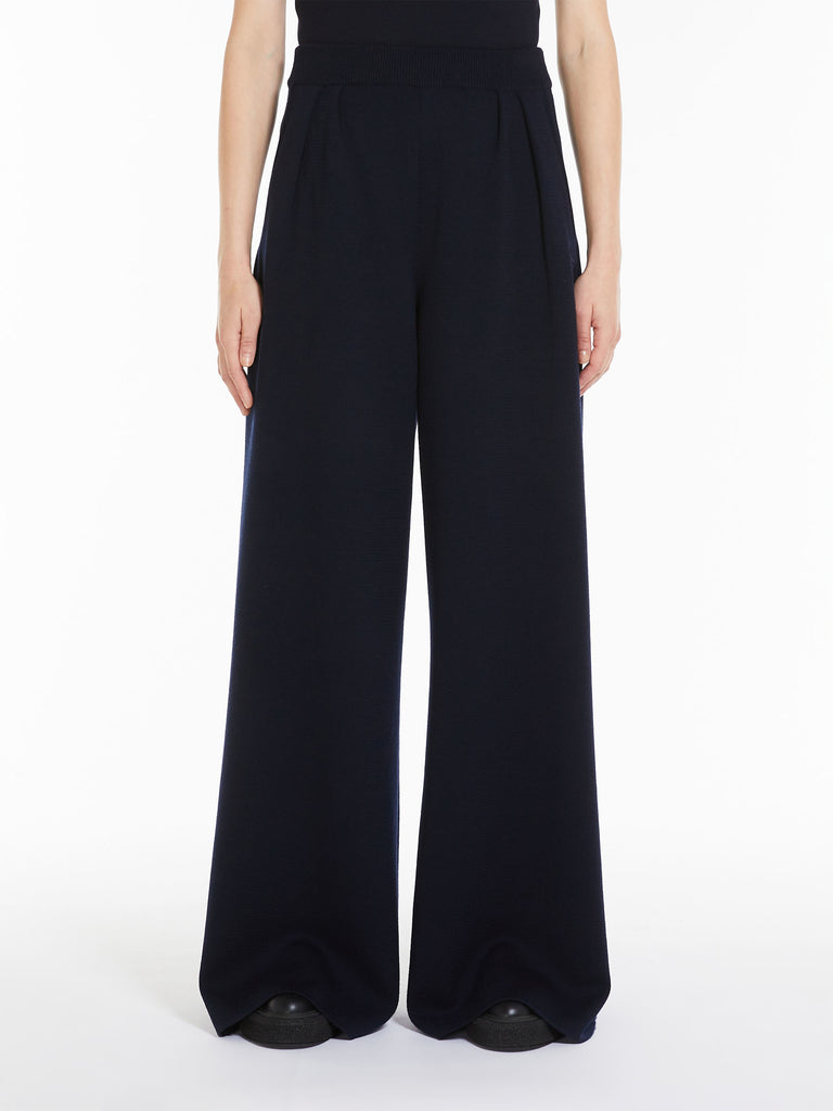 Wide-leg wool trousers