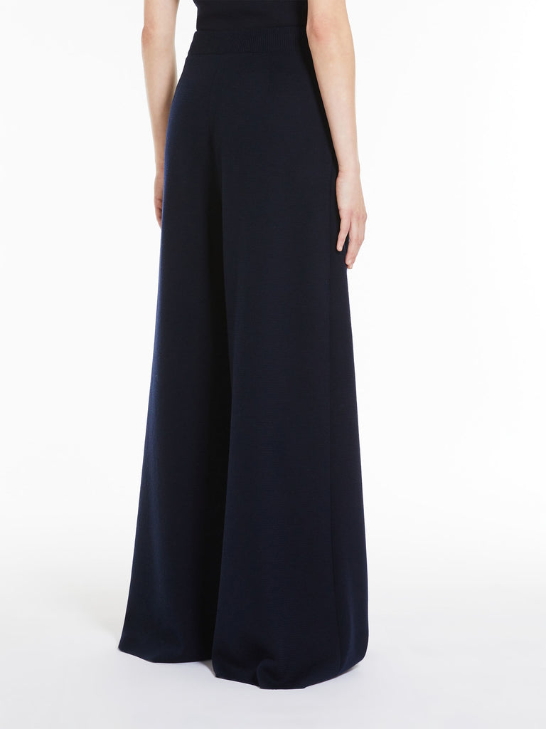 Wide-leg wool trousers