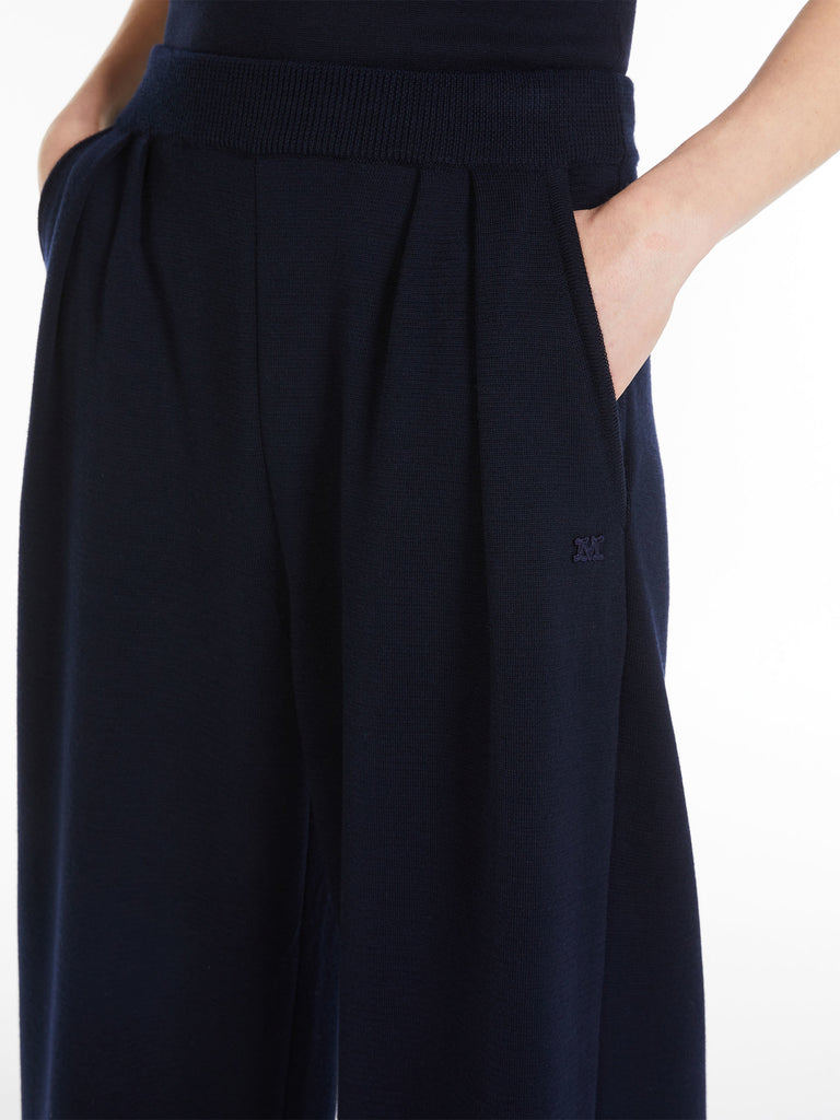 Wide-leg wool trousers