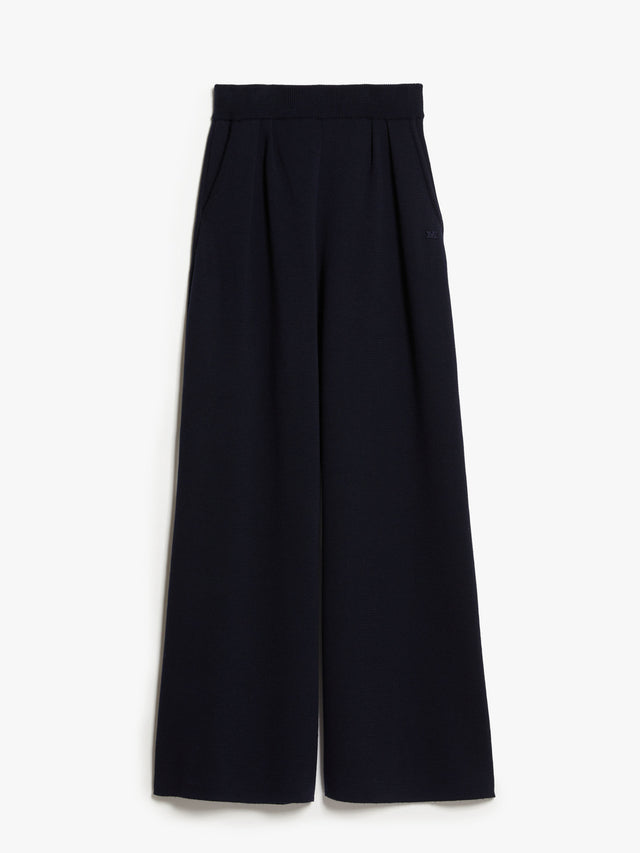 Wide-leg wool trousers