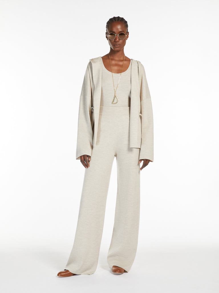 max mara wide-leg wool yarn trousers