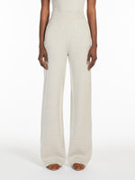 Wide-Leg Wool Yarn Trousers for Women - Sand - Max Mara UAE
