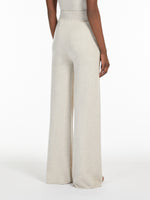 Wide-Leg Wool Yarn Trousers for Women - Sand - Max Mara UAE