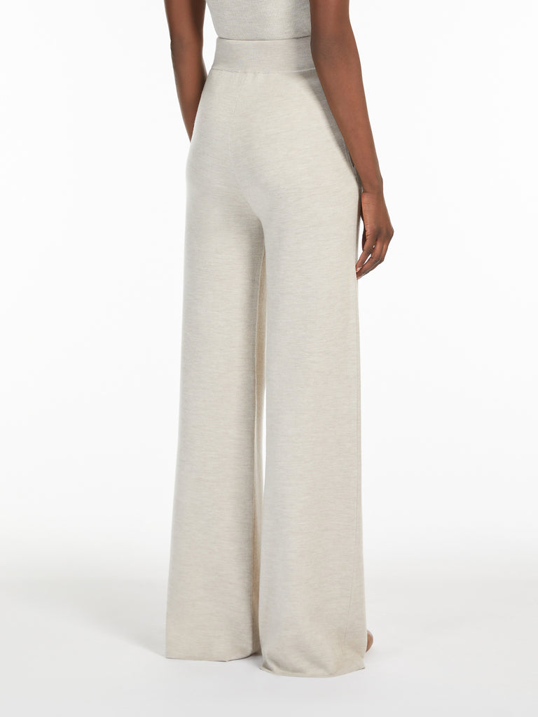 max mara wide-leg wool yarn trousers