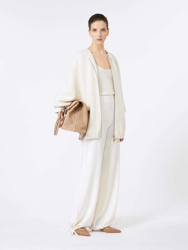 Wool yarn trousers