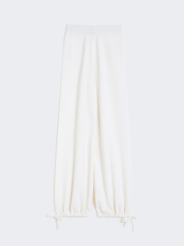 Wool yarn trousers