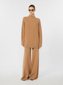 Wool And Cashmere Trousers for Women - Camel - Max Mara UAE