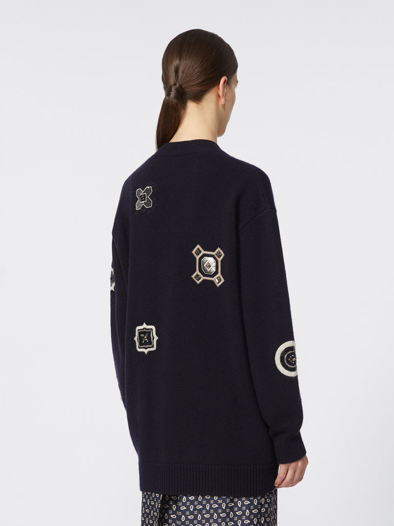 Long wool and cashmere cardigan