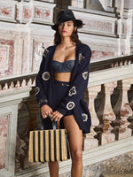 Long wool and cashmere cardigan