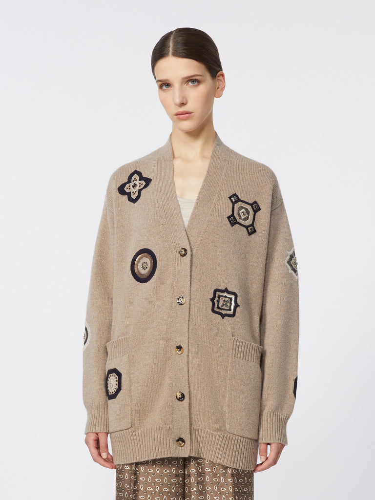 Long wool and cashmere cardigan