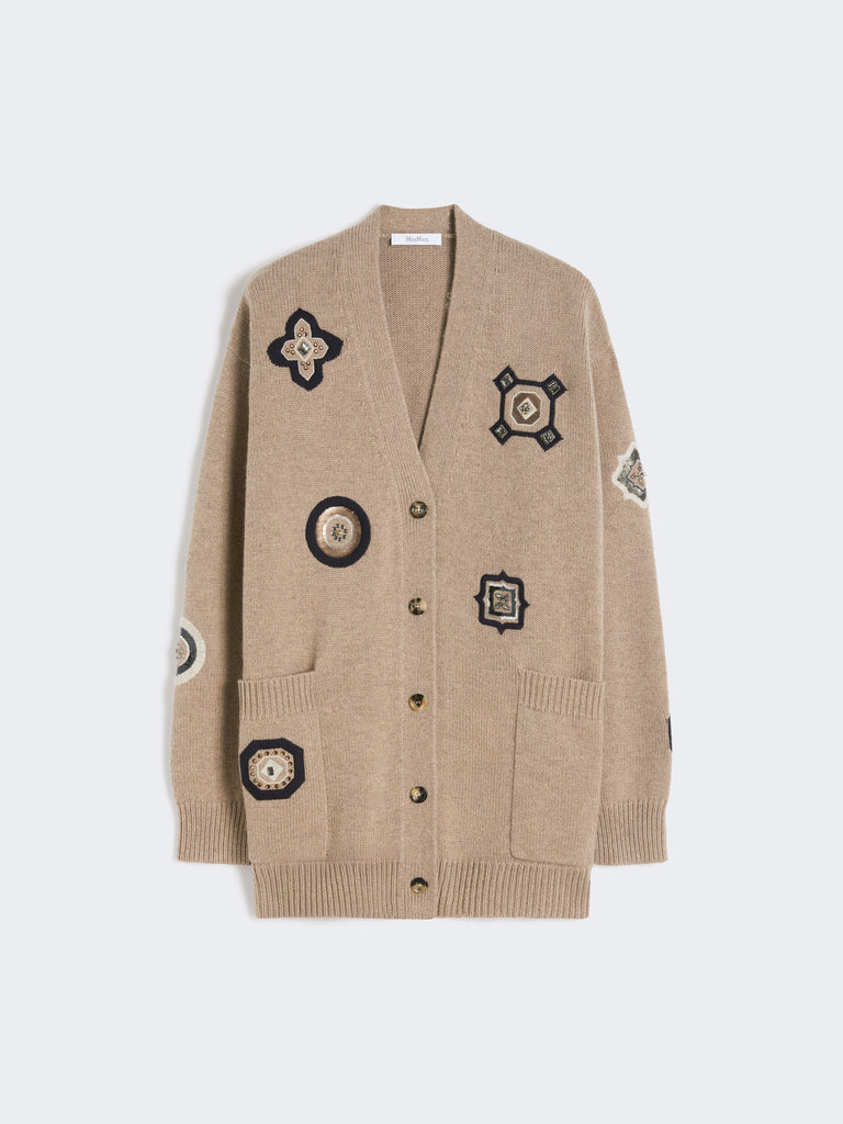 Long wool and cashmere cardigan