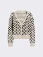 Patterned wool and cashmere cardigan