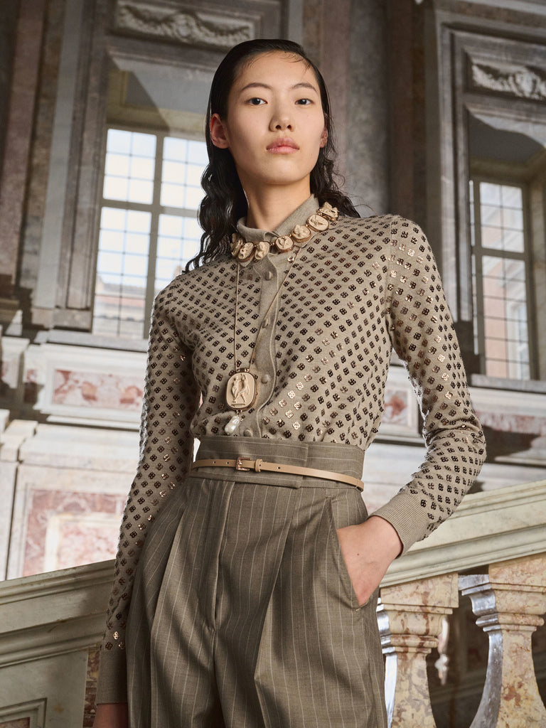 Sequinned wool cardigan