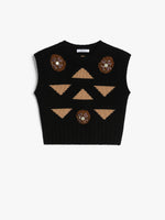 Wool And Cashmere Cropped Waistcoat for Women - Black - Max Mara UAE