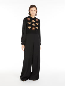 Wool And Cashmere Cropped Waistcoat for Women - Black - Max Mara UAE