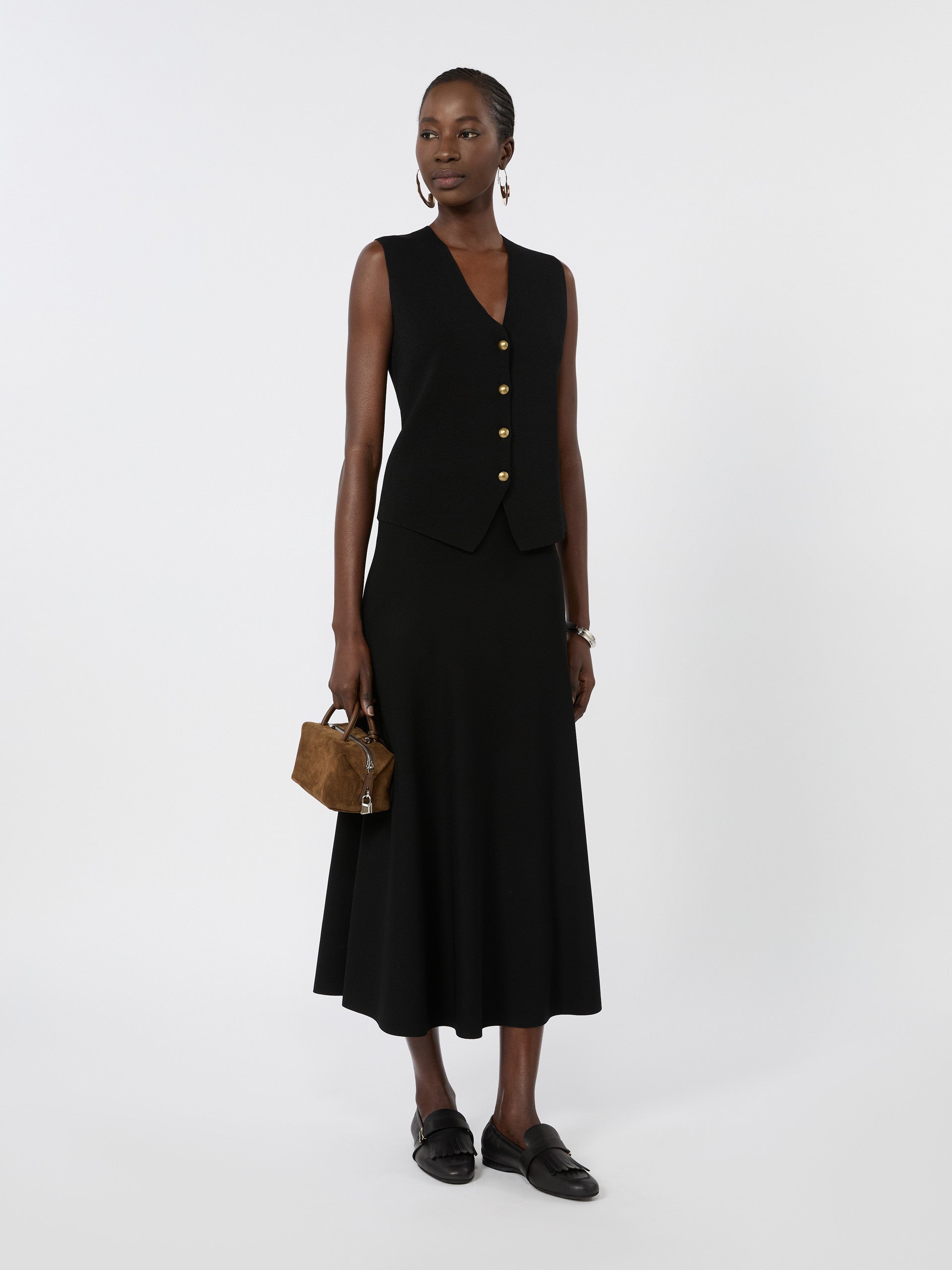 max mara viscose crepe yarn gilet for women