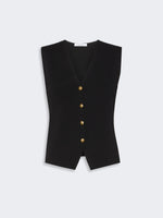 max mara viscose crepe yarn gilet for women