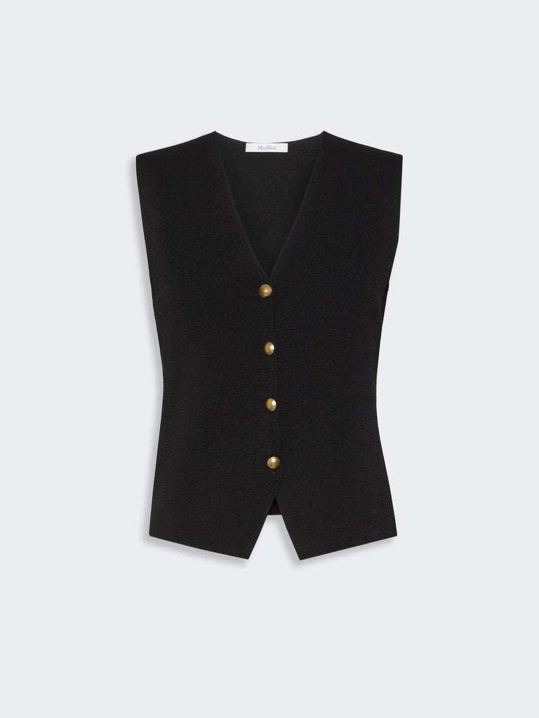 max mara viscose crepe yarn gilet