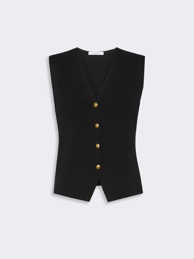 max mara viscose crepe yarn gilet for women