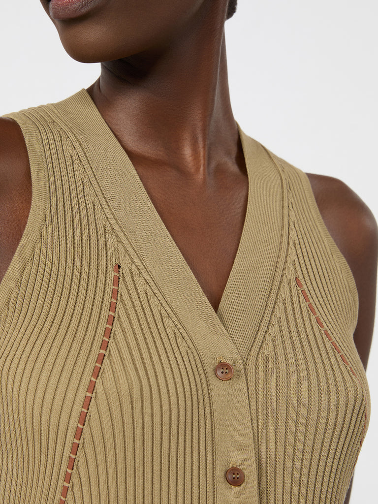 max mara cotton and viscose yarn gilet