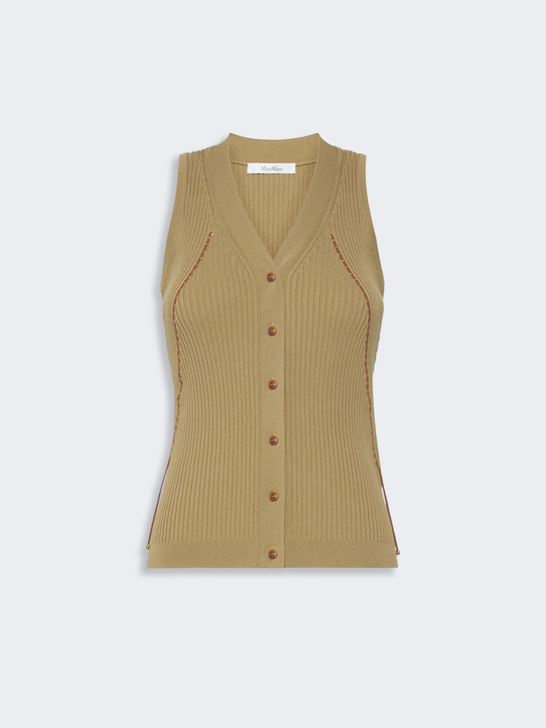 max mara cotton and viscose yarn gilet