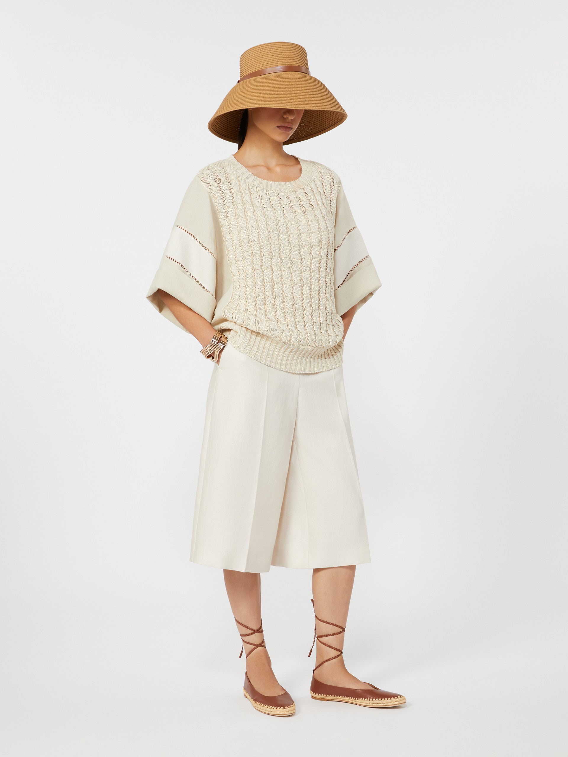 max mara loose-fit linen yarn sweater for women