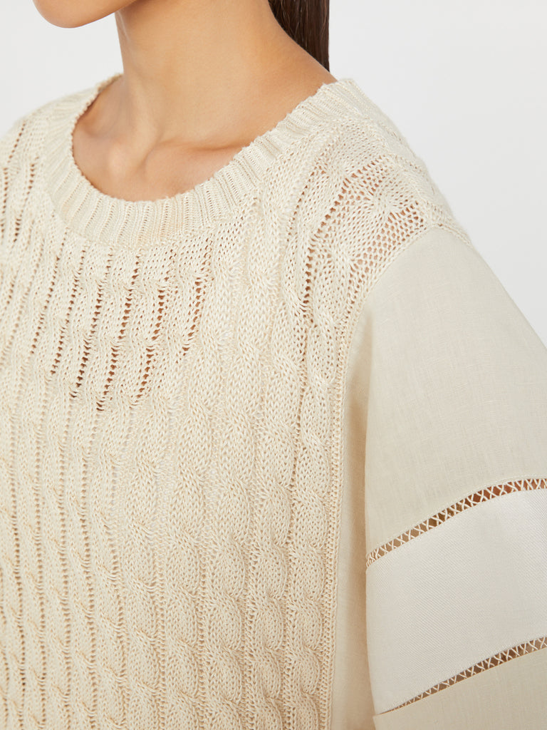 max mara loose-fit linen yarn sweater for women