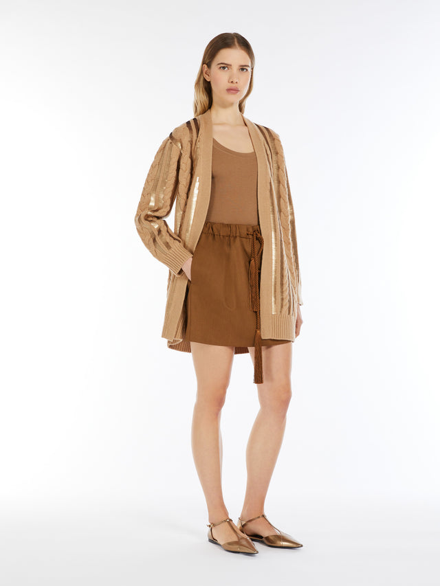 Ribbed Wool Top for Women - Camel - Max Mara UAE