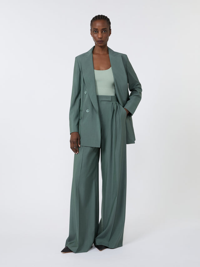 Viscose-Blend Yarn Top for Women - Sage Green - Max Mara UAE