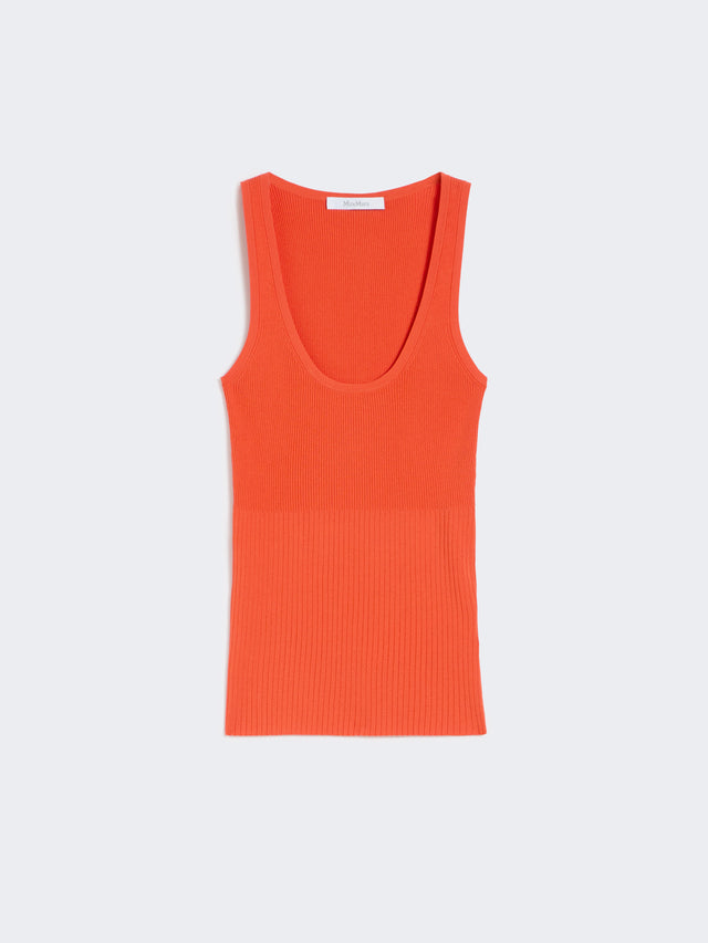 Viscose-Blend Yarn Top for Women - Coral - Max Mara UAE