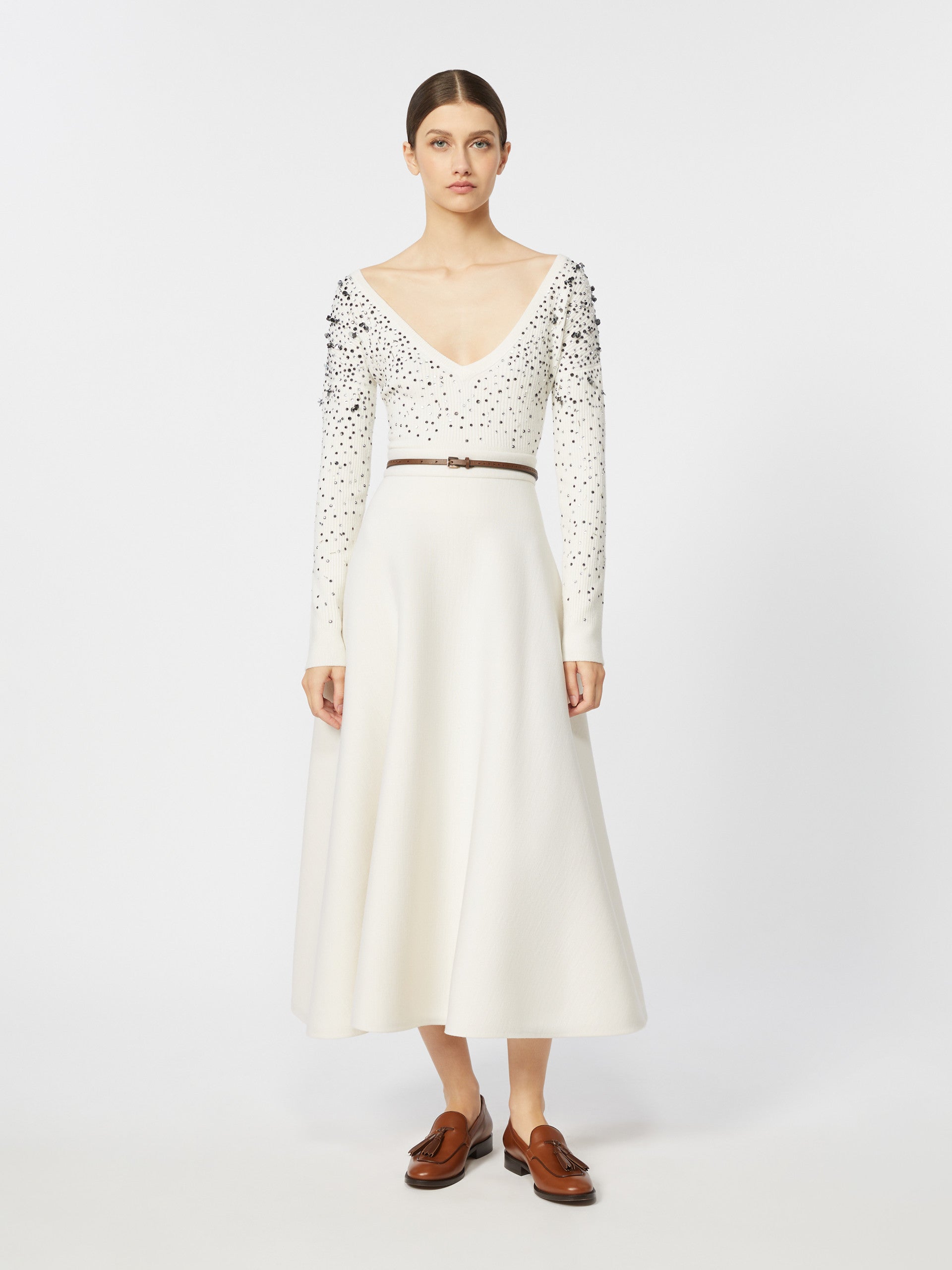 Wool and cashmere V-neck sweater