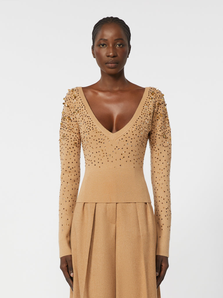 Wool and cashmere V-neck sweater